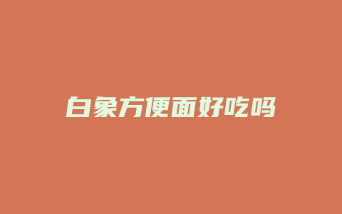 白象方便面好吃吗