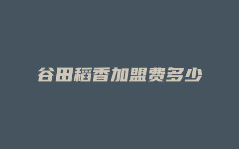 谷田稻香加盟费多少