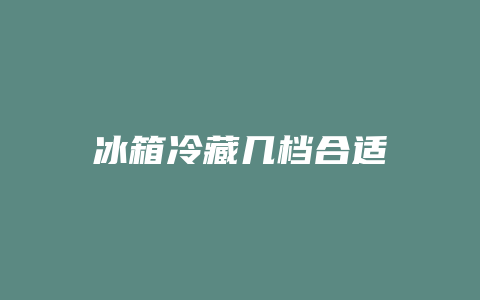 冰箱冷藏几档合适