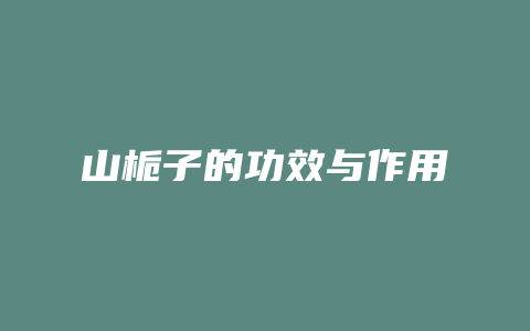 山栀子的功效与作用