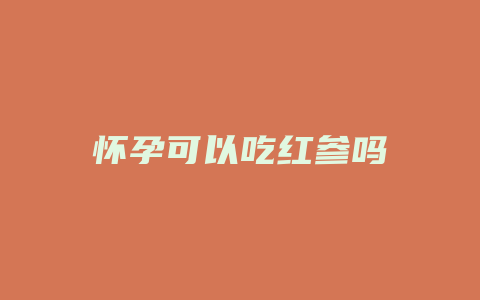 怀孕可以吃红参吗