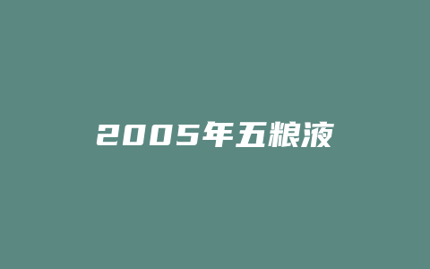 2005年五粮液