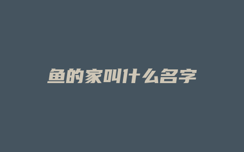 鱼的家叫什么名字