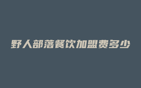 野人部落餐饮加盟费多少