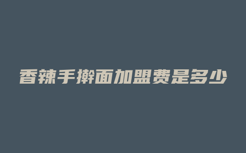 香辣手擀面加盟费是多少