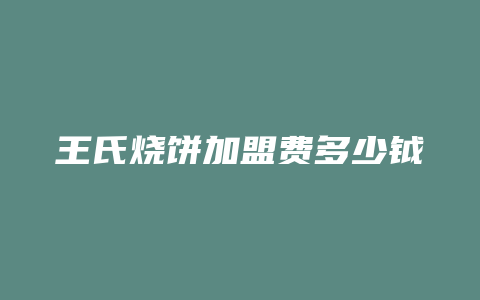 王氏烧饼加盟费多少钺