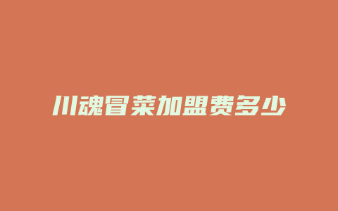 川魂冒菜加盟费多少