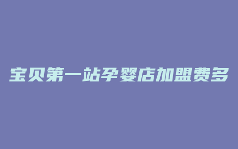 宝贝第一站孕婴店加盟费多少钱